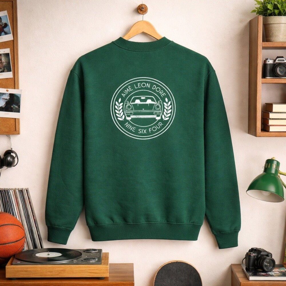 Aime Leon Dore Porsche 964 Super Carrera Crewneck Sweatshirt Green Mens L